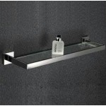 Krom Çelik Camlı Banyo Rafı