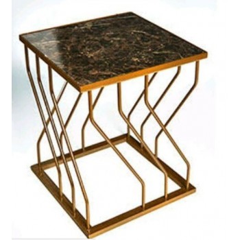 Demir Dekoratif Mermerli Orta Sehpa